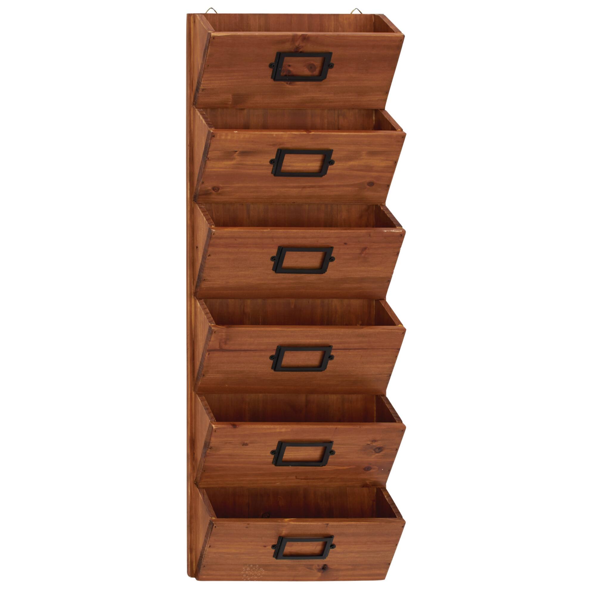36" Brown Wood Traditional Magazine Rack Holder